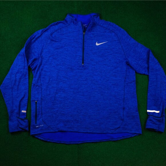 Nike DRI-FIT Textured Heather Blue ¼ Zip - Picture 2 of 4